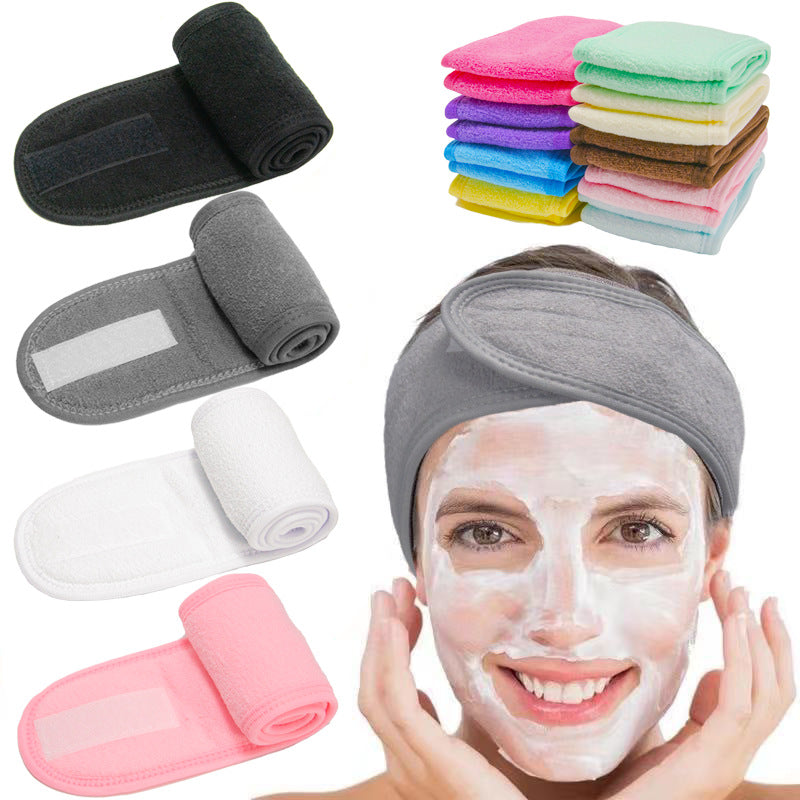 Double Layer Velcro Face Wash Headband for Skincare Routine