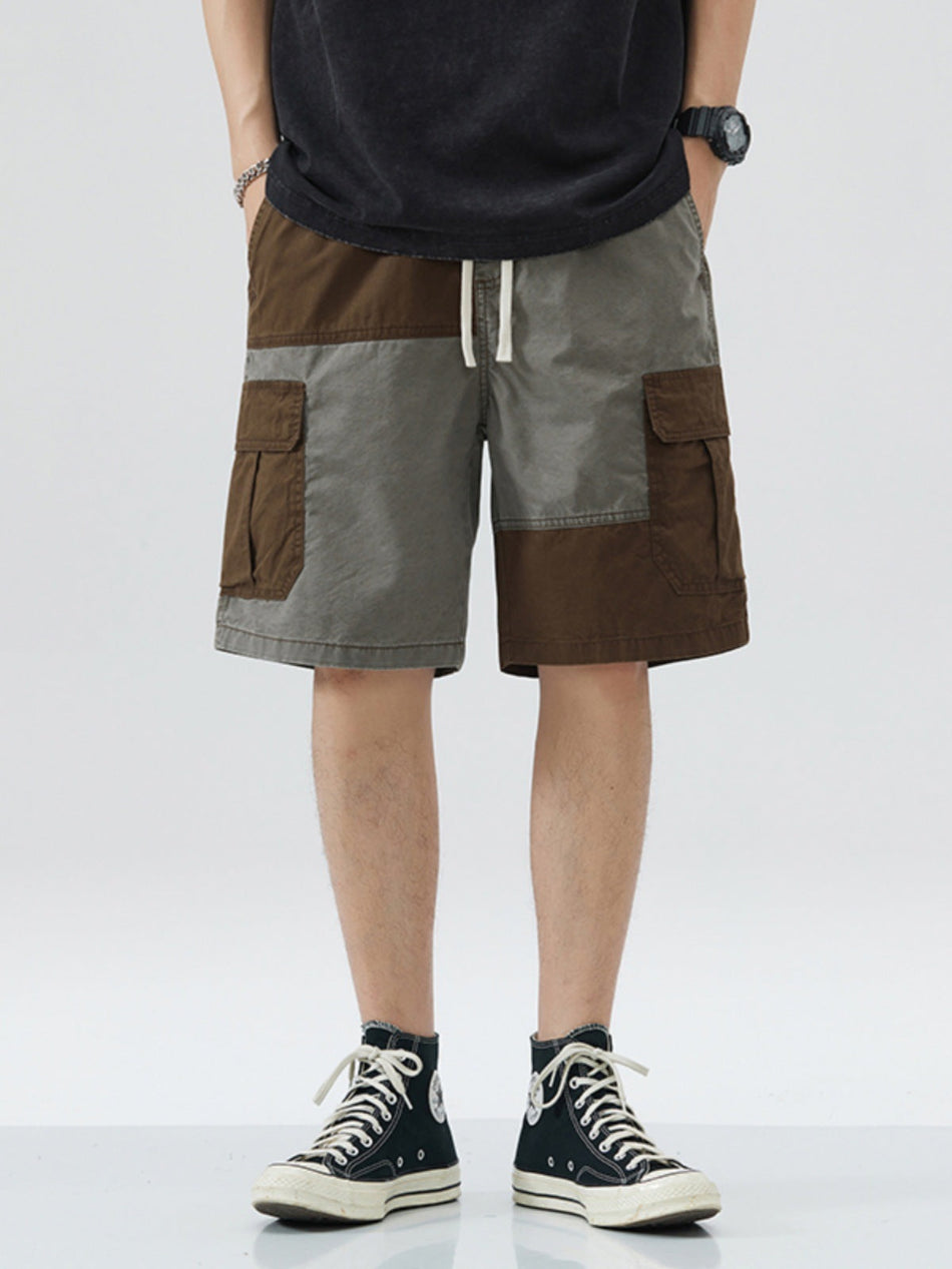 Men's Workwear Stitching Casual Summer Shorts Loose Fit