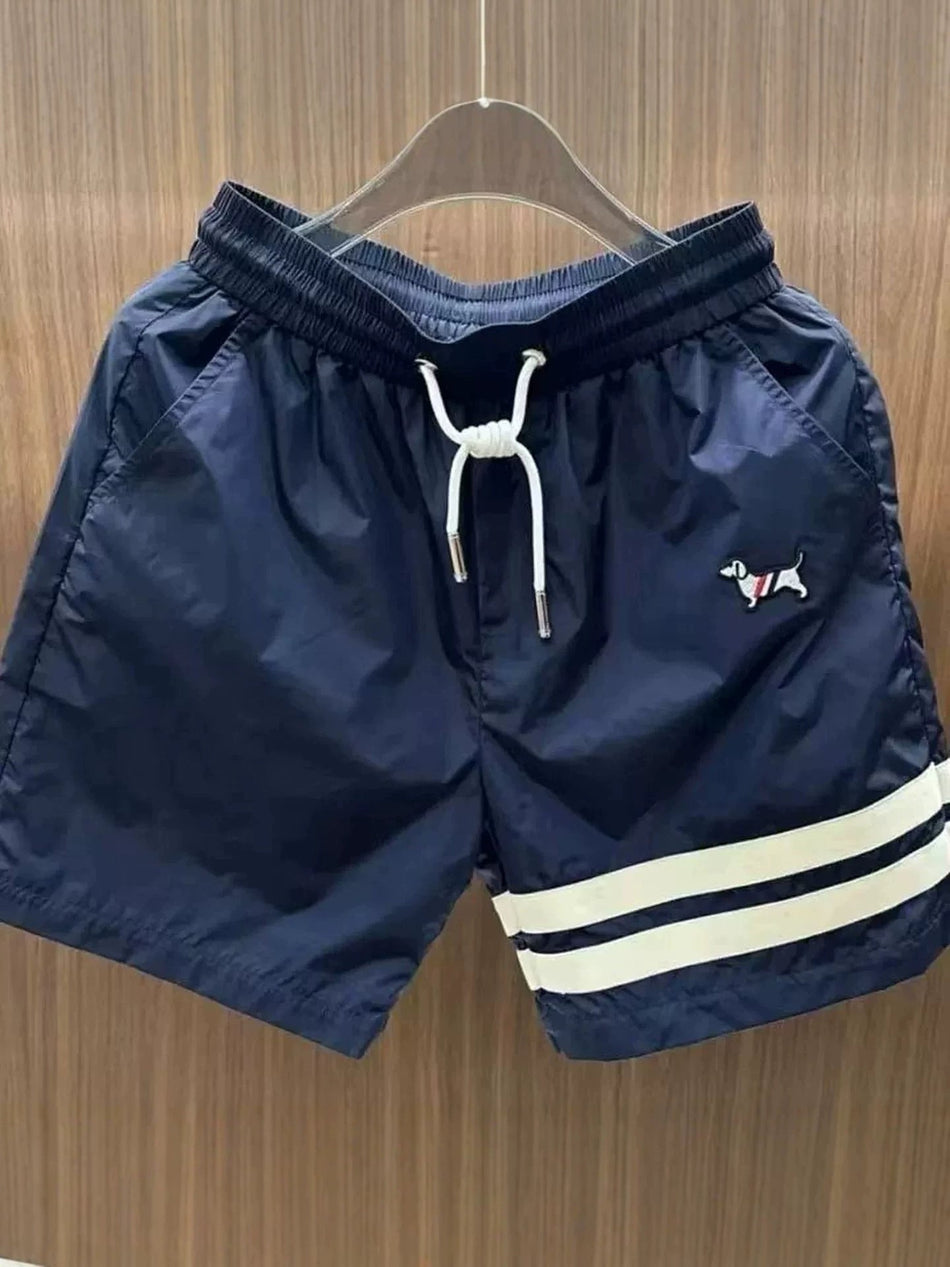 Men's Quick-Dry Sports Five-Point Shorts Dachshund Embroidery