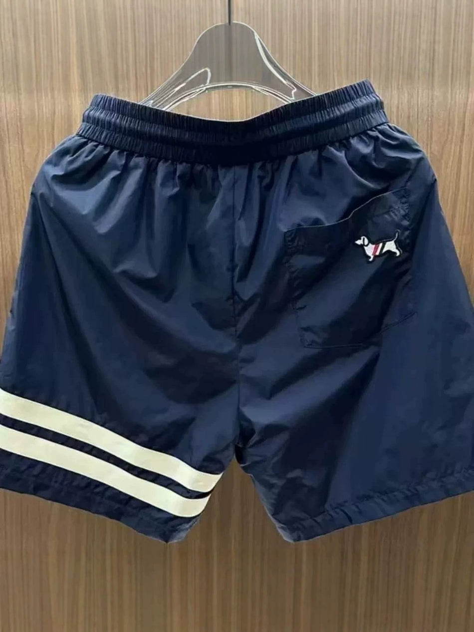 Men's Quick-Dry Sports Five-Point Shorts Dachshund Embroidery