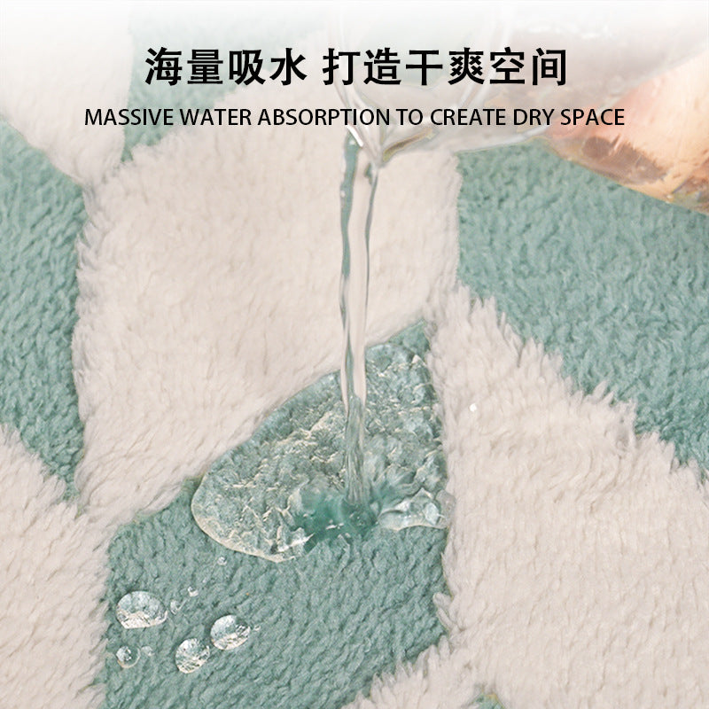Jacquard Shu Cotton Fleece Non-Slip Absorbent Floor Mat