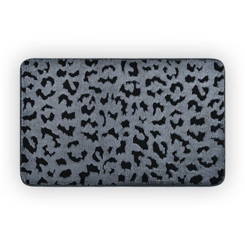 Leopard Print Absorbent Bathroom Mat Thickened Non-Slip Door Mat