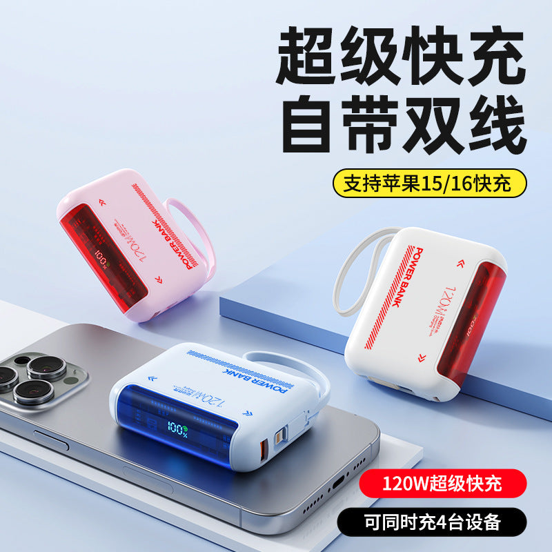 22.5W Fast Charging Power Bank 20000mAh Built-In Cable Compact