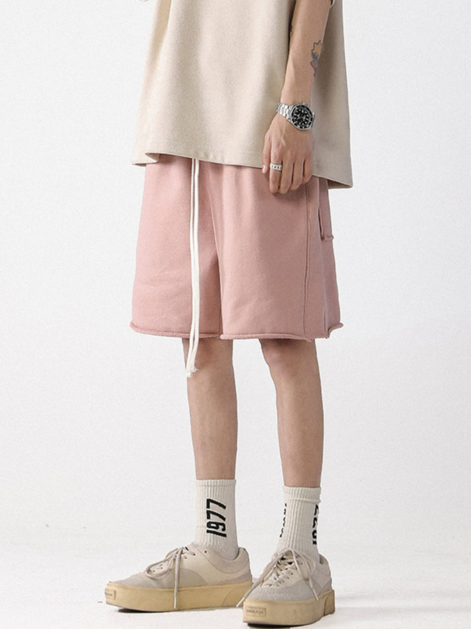 Pink Retro Loose Fit Men's Summer Sports Shorts