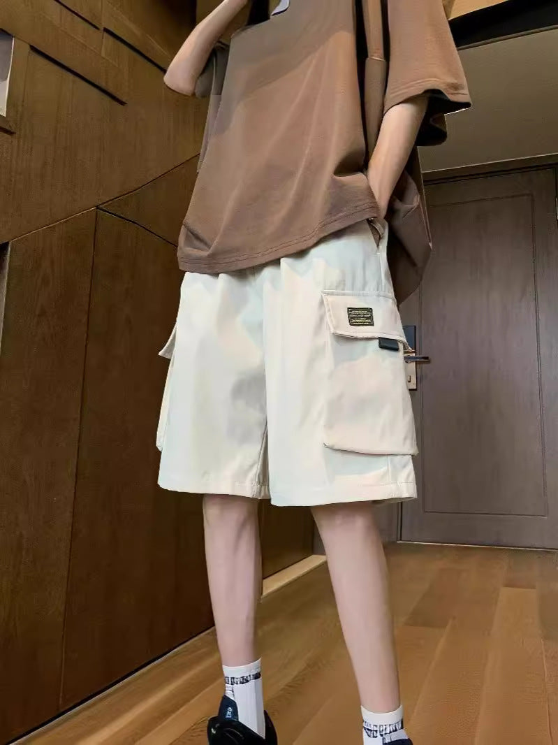 Japanese Style Men's Cargo Shorts with Large Pockets