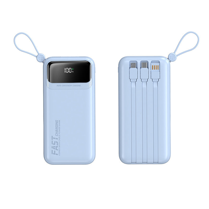 30000mAh 22.5W Fast Charging Power Bank Built-In Cable Portable