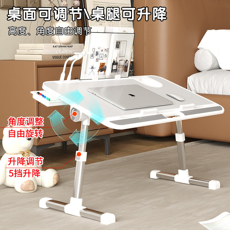Adjustable Foldable Laptop Bed Table with Tilting Desktop