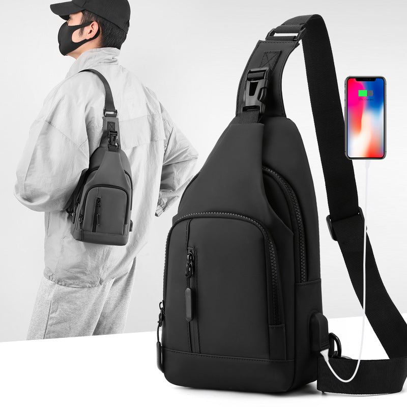 Men's Water-Repellent Crossbody Chest Bag Multi-Compartment Sling