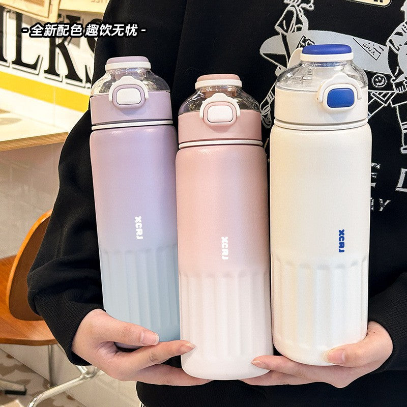 304 Stainless Steel Insulated Water Bottle with Straw