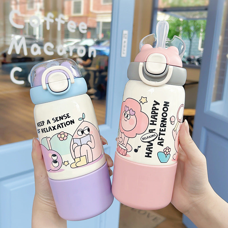 Kids 304 Stainless Steel Insulated Silicone Straw Cup