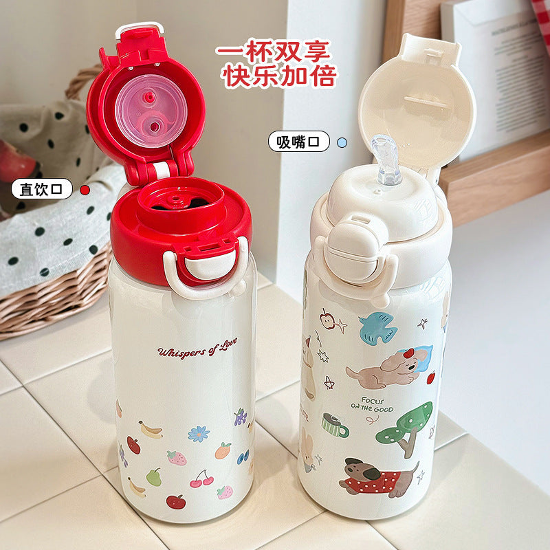 Kids 500ml Dual-Use Stainless Steel Insulated Cup