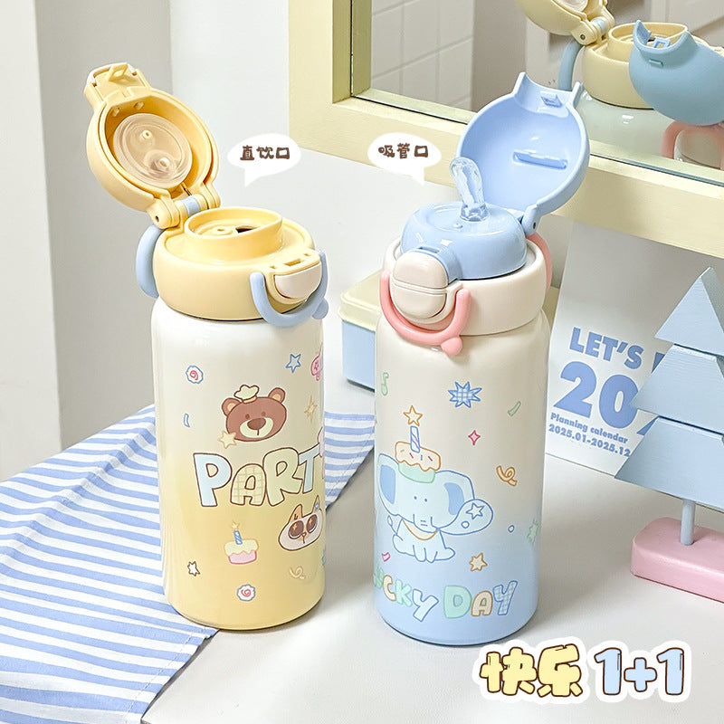 Kids Stainless Steel Double-Drink Insulated Water Cup