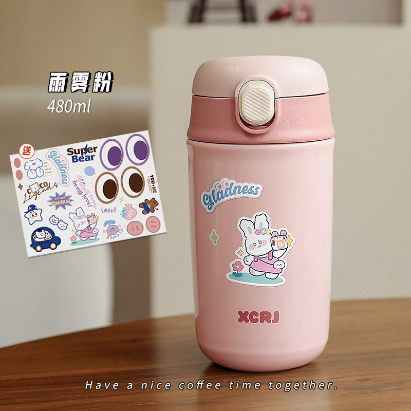 304 Stainless Steel Insulated Straw Water Cup for Women
