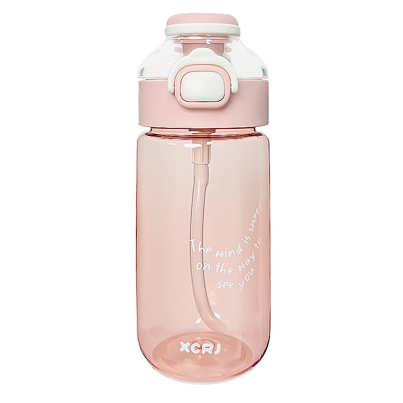 Cute Large Capacity Pop-Up Straw Water Cup for Students