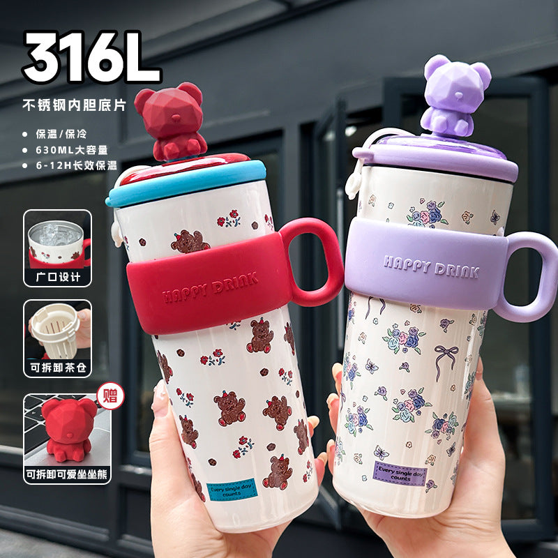 304 Stainless Steel Cute Straw Insulated Water Cup