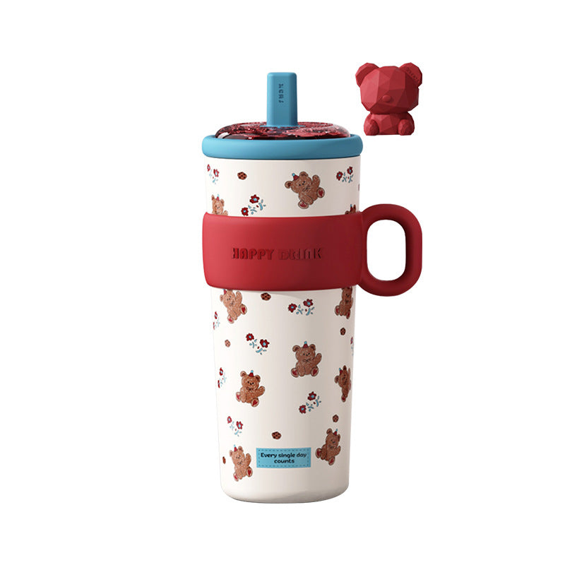304 Stainless Steel Cute Straw Insulated Water Cup