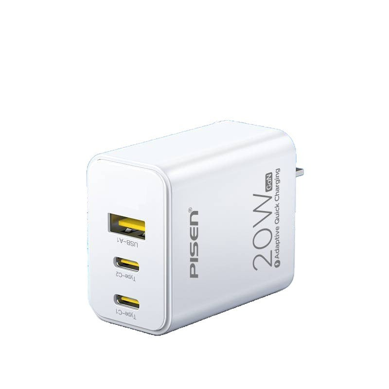 Pisen 20W Multi-Port Fast Charger PD USB Adapter for iPhone &