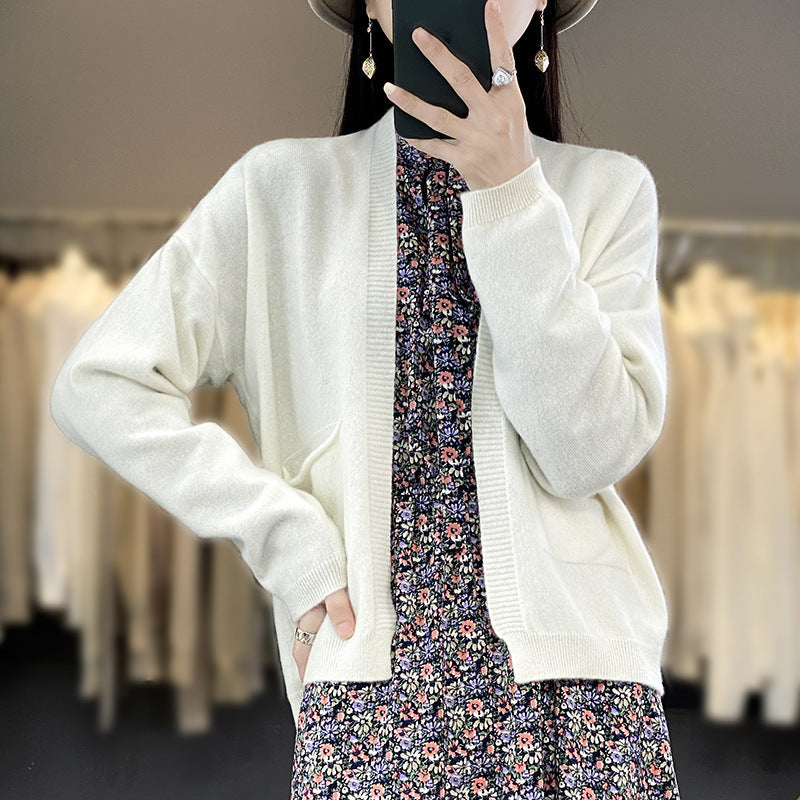 Women's Warm Knit Shawl Cardigan Casual Short Jacket