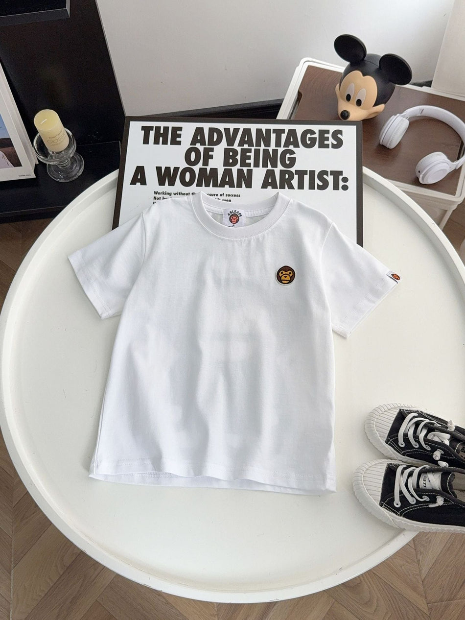 Kids Cartoon Print Cotton Short Sleeve T-Shirt Casual Tee
