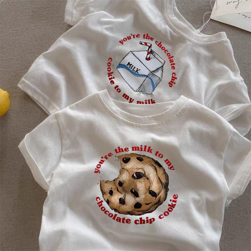 Kids Cotton Cartoon Print T-Shirt Soft Summer Crew Neck Top