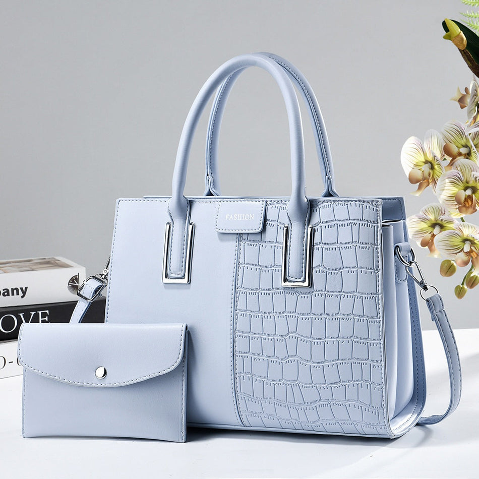 Crocodile Texture Large Capacity Women Messenger Shoulder Bag