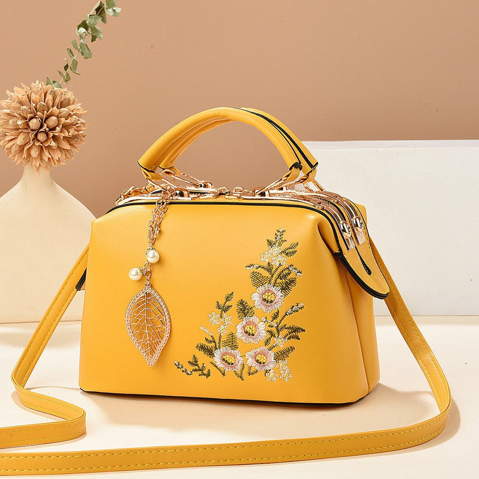 Floral Chinese Style Large Capacity Women Shoulder Handbag