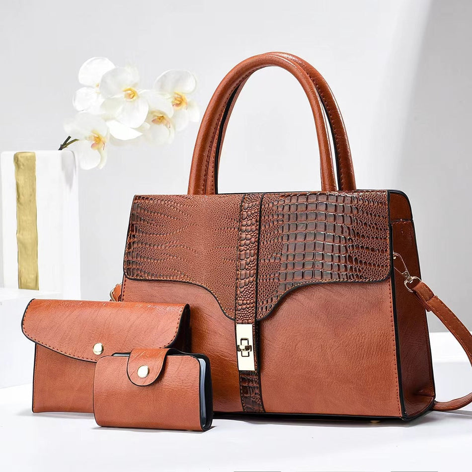 Three-Piece High-End Women Kelly Style Crossbody Bag Set