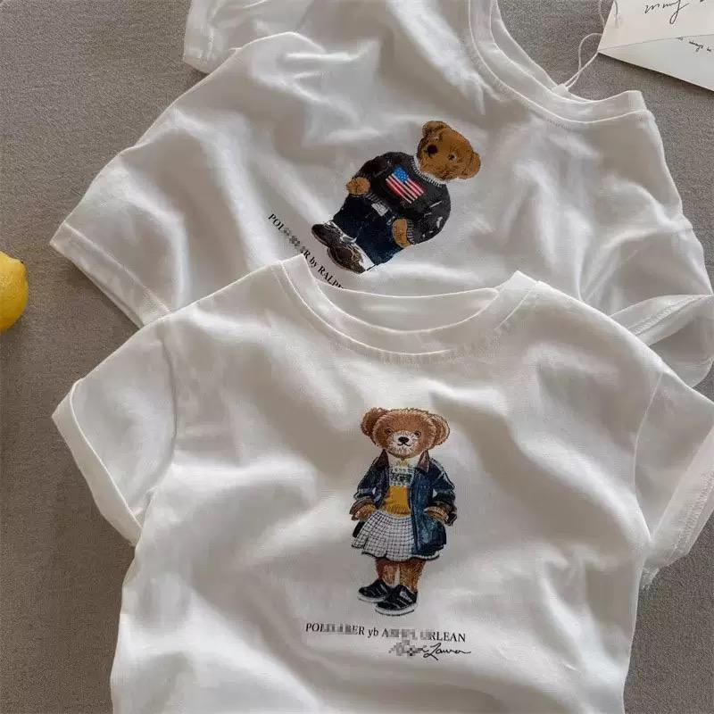 Kids Cotton Cartoon Print T-Shirt Summer Casual Round Neck Top