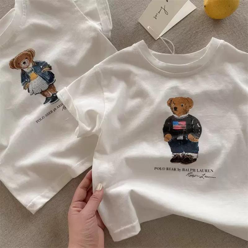 Kids Cotton Cartoon Print T-Shirt Summer Casual Round Neck Top