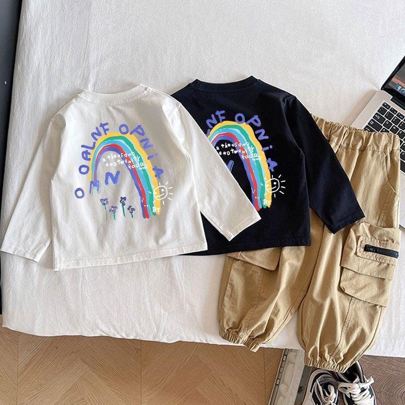 Kids Cotton Cartoon Long Sleeve T-Shirt Casual Base Top