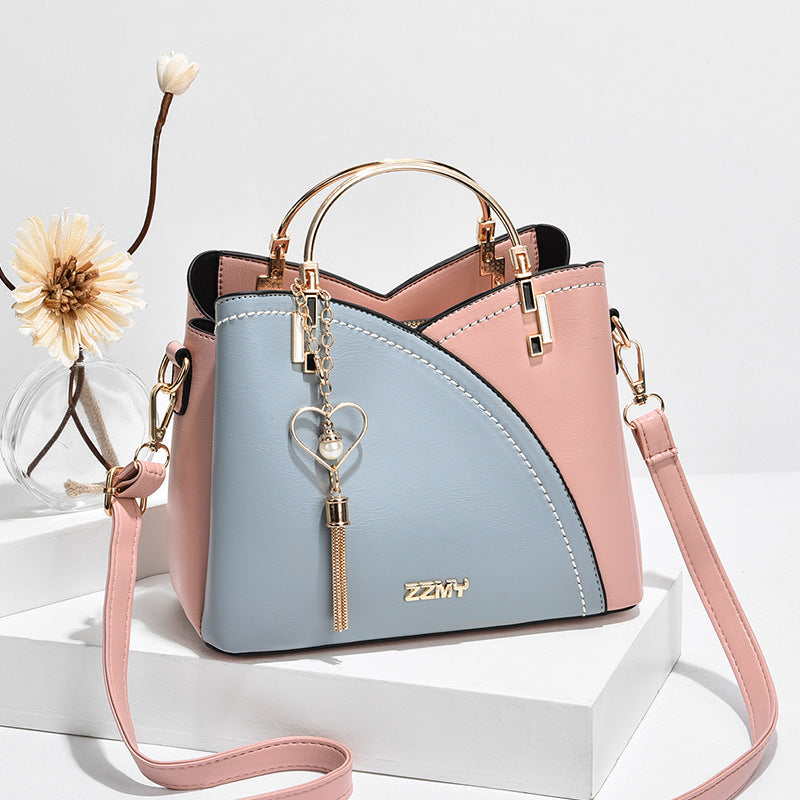 Color Block Large Capacity Women Shoulder Crossbody Bag