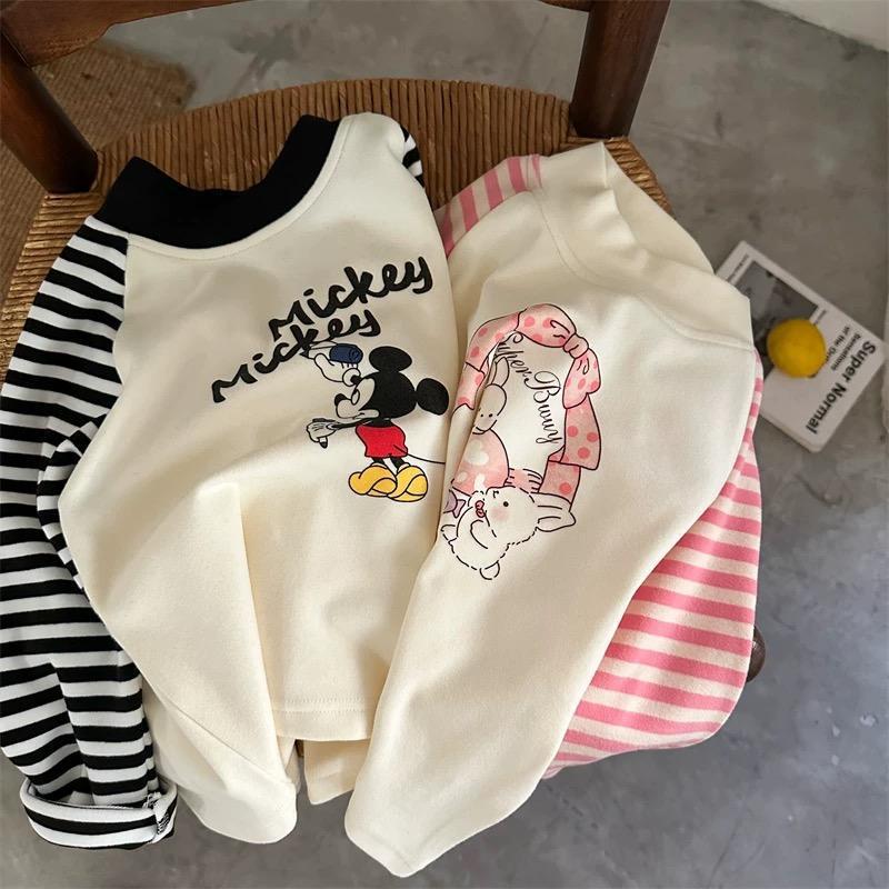 Kids Cartoon High Collar Long Sleeve T-Shirt Spring Casual Top