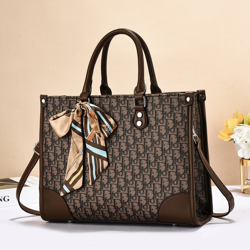 Printed Retro Large Capacity Women Tote Shoulder Bag