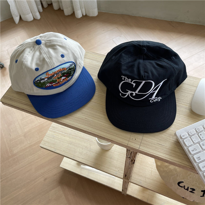 Embroidered Wide Brim Hip-Hop Baseball Cap Street Style Hat