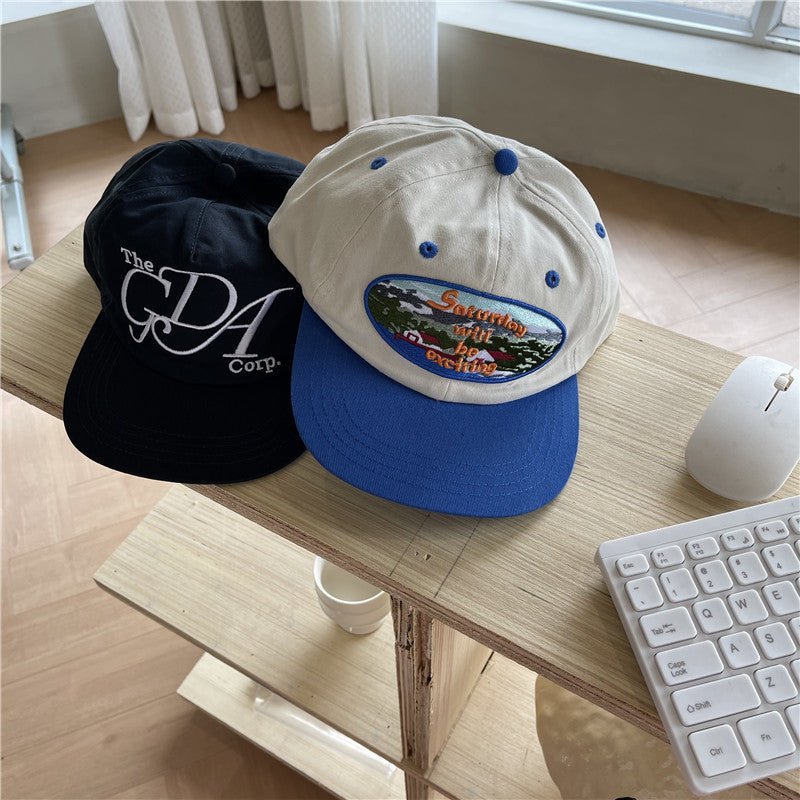 Embroidered Wide Brim Hip-Hop Baseball Cap Street Style Hat