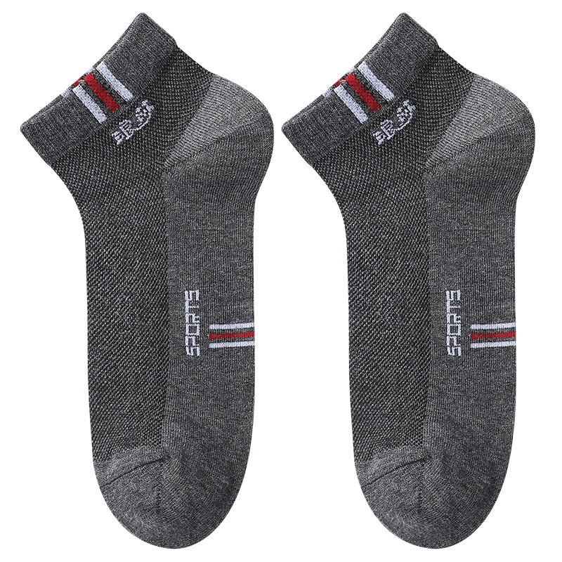 Men's Cotton Low Cut Antibacterial Breathable Sports Socks