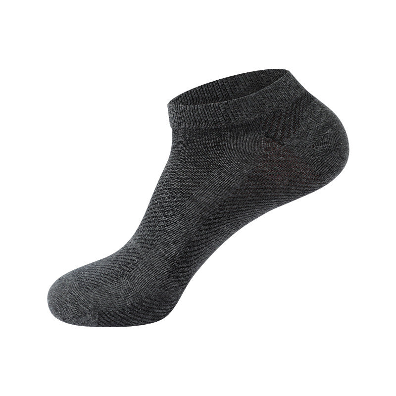Men's Invisible Boat Socks Anti-Slip Breathable Cotton Low Cut