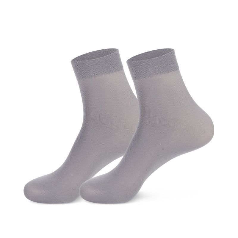 Men's Ultra Thin Ice Silk Mid-Calf Dress Socks Breathable Design