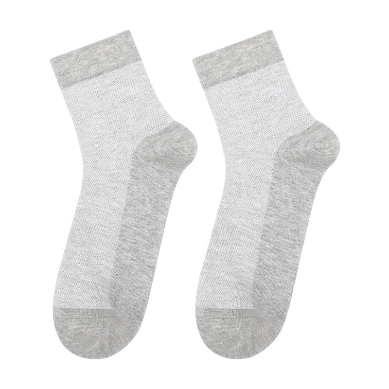 Men's Cotton Mid-Calf Breathable Mesh Deodorant Socks