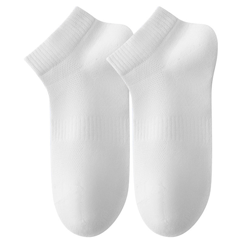 Men's Cotton Mesh Antibacterial Anti-Pilling Boat Socks