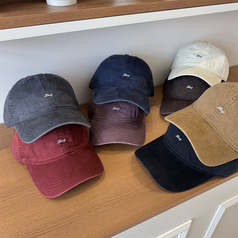 Embroidered Wide Brim Duckbill Baseball Cap Couple Hat