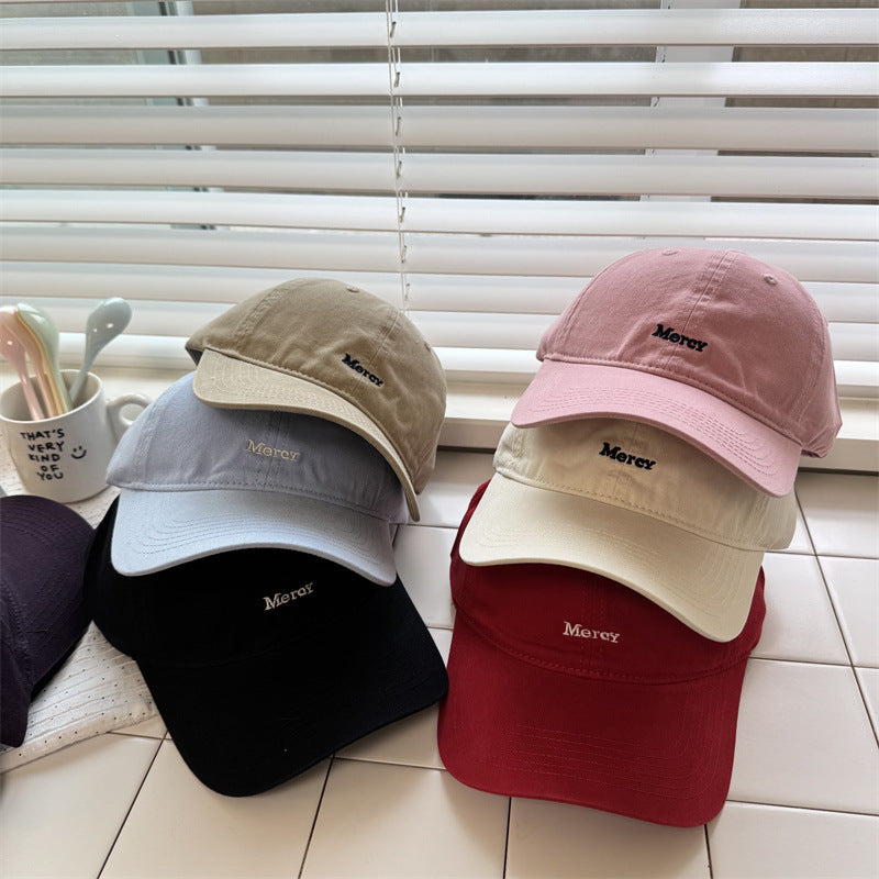 Retro Letter Baseball Cap Soft Top Sun Protection Hat