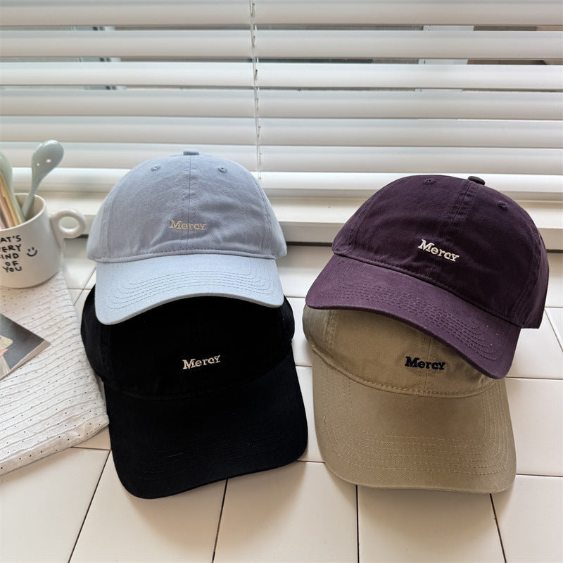 Retro Letter Baseball Cap Soft Top Sun Protection Hat