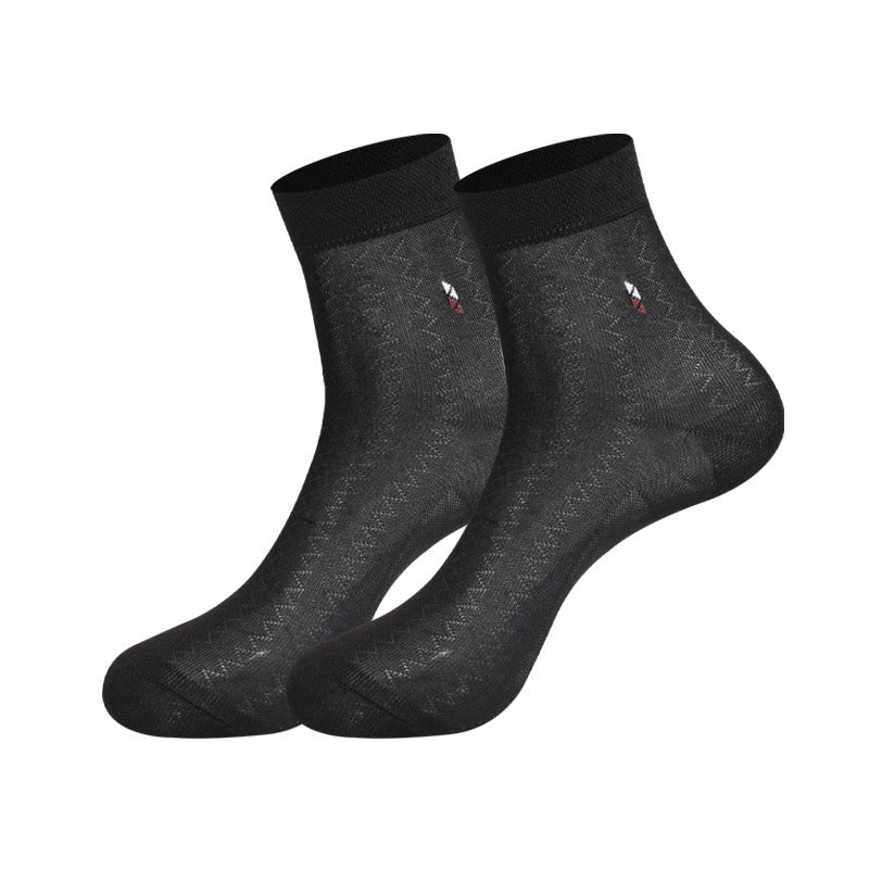Men's Ice Silk Ultra Thin Mid-Calf Socks Breathable Business