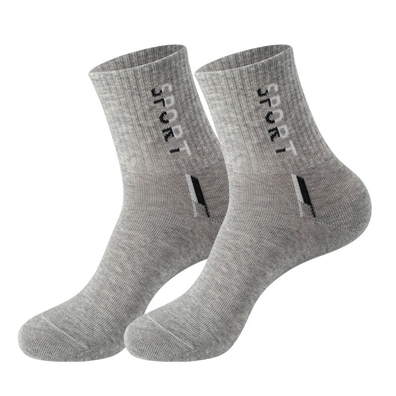 Men's Cotton Mid-Calf Socks Antibacterial Breathable Deodorant