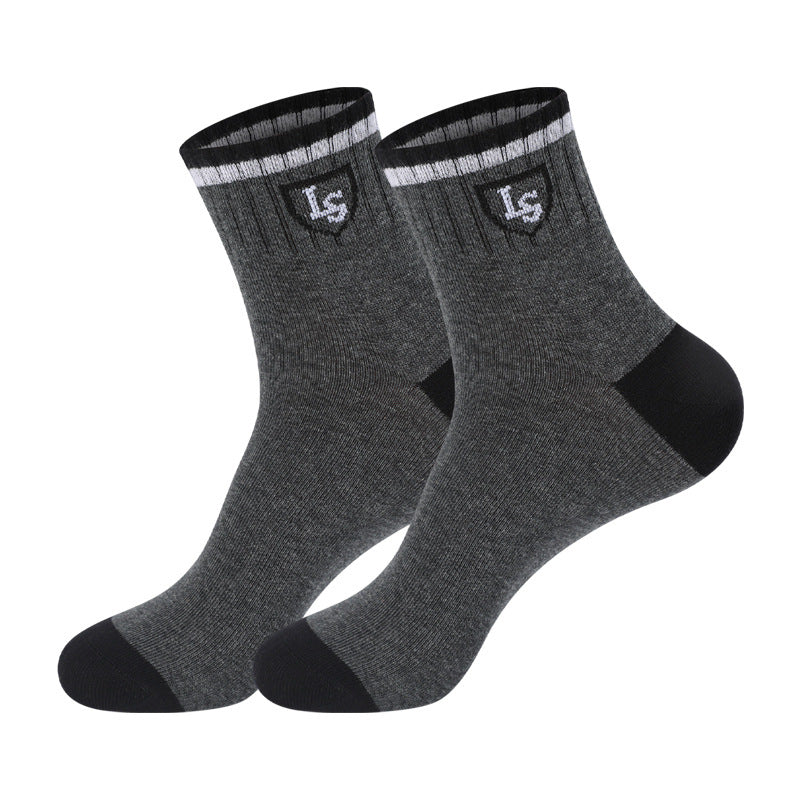 Men's Cotton Mid-Calf Socks Antibacterial Breathable Deodorant