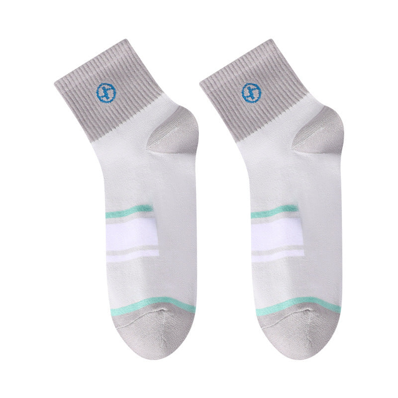 Men's Cotton Mid-Calf Socks Antibacterial Deodorant Sports Design