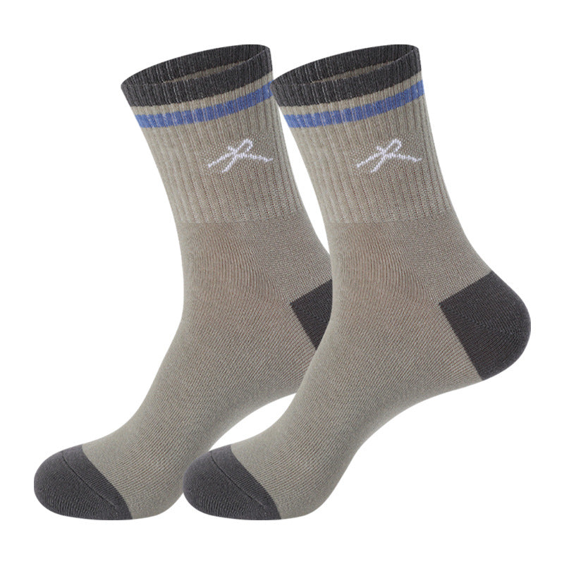 Men's Cotton Mid-Calf Socks Antibacterial Breathable Deodorant