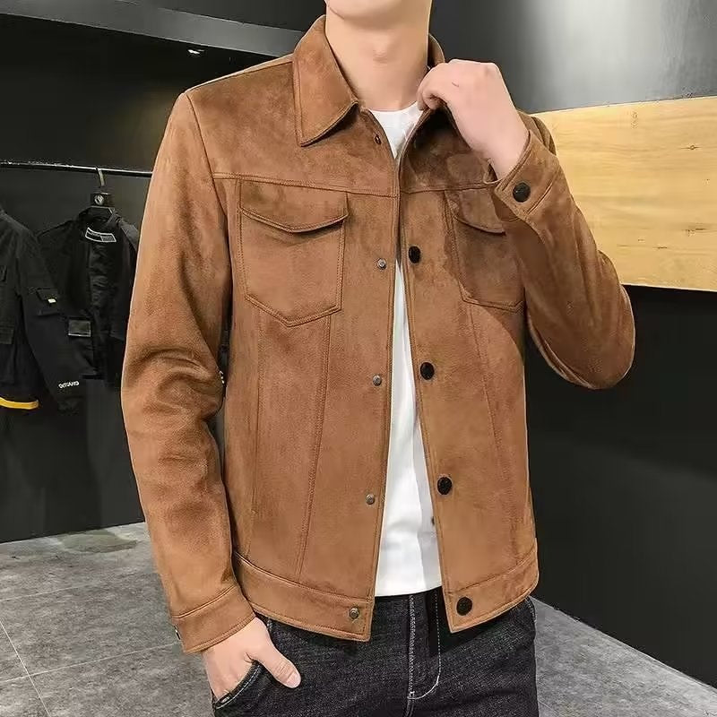 Men's Deerskin Velvet Lapel Casual Jacket