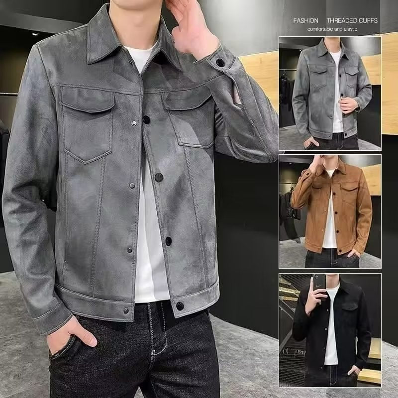 Men's Deerskin Velvet Lapel Casual Jacket